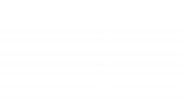 Línea negra Flor en maceta icono aislado sobre fondo blanco. Planta creciendo en una maceta. Signo de planta en maceta. Animación gráfica de vídeo 4K — Vídeo de stock