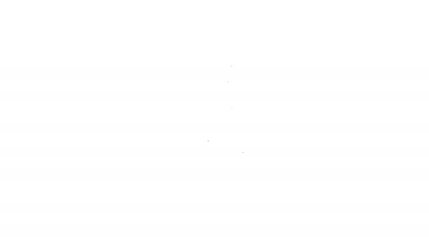 Schwarze Linie Mikrofonsymbol isoliert auf weißem Hintergrund. Mikrofon im Radio. Lautsprecherzeichen. 4K Video Motion Grafik Animation — Stockvideo