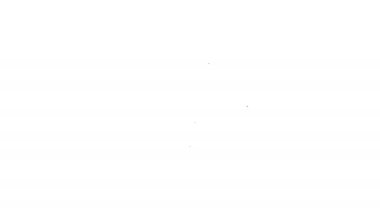 Siyah çizgi bilgisayar monitörü simgesi beyaz arkaplanda izole edildi. Bilgisayar bileşeni işareti. 4K Video hareketli grafik canlandırması