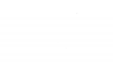 Siyah çizgi bilgisayar ekranı ekranı simgesi beyaz arkaplanda izole edildi. Elektronik cihaz. Ön manzara. 4K Video hareketli grafik canlandırması