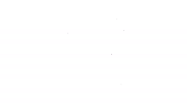 Icono de impresora de línea negra aislado sobre fondo blanco. Animación gráfica de vídeo 4K — Vídeos de Stock