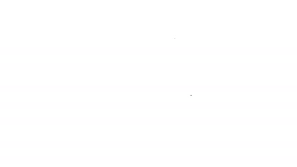 Línea negra Icono gráfico de la tableta aislado sobre fondo blanco. Animación gráfica de vídeo 4K — Vídeo de stock