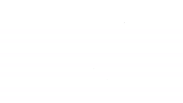 Ligne noire Écran d'ordinateur icône isolée sur fond blanc. Appareil électronique. Vue de face. Animation graphique de mouvement vidéo 4K — Video
