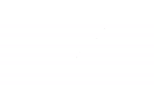 Línea negra Icono del sensor de movimiento aislado sobre fondo blanco. Animación gráfica de vídeo 4K — Vídeo de stock