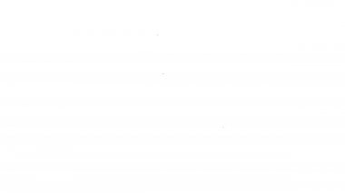 Siyah çizgi USB flash disk simgesi beyaz arkaplanda izole edildi. 4K Video hareketli grafik canlandırması