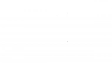 Siyah çizgi Bal Dipper çubuğu ve kase simgesi beyaz arka planda izole edilmiş. Tatlı kepçe. 4K Video hareketli grafik canlandırması