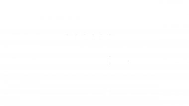 Siyah çizgi sauna kovası ve kepçe simgesi beyaz arka planda izole edilmiş. 4K Video hareketli grafik canlandırması