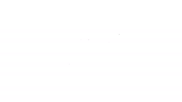 Línea negra Icono de cámara de seguridad aislado sobre fondo blanco. Animación gráfica de vídeo 4K — Vídeos de Stock