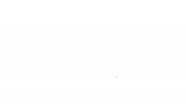 Línea negra Barra de jabón con icono de espuma aislada sobre fondo blanco. Jabonera con burbujas. Animación gráfica de vídeo 4K — Vídeo de stock