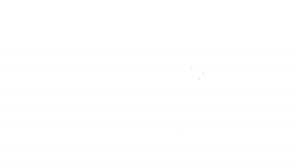 Linha preta Sal marinho em um ícone de tigela isolado no fundo branco. Animação gráfica em movimento de vídeo 4K — Vídeo de Stock