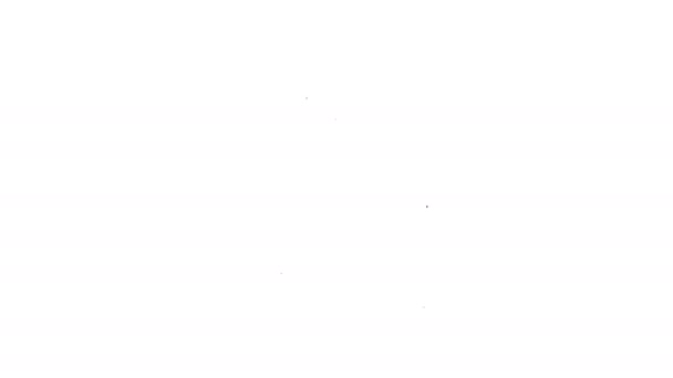 Línea negra Icono de bañera aislado sobre fondo blanco. Animación gráfica de vídeo 4K — Vídeos de Stock
