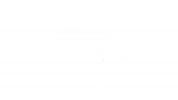 黒いライン白い背景に隔離されたサウナバケツとラドルのアイコン。4Kビデオモーショングラフィックアニメーション — ストック動画