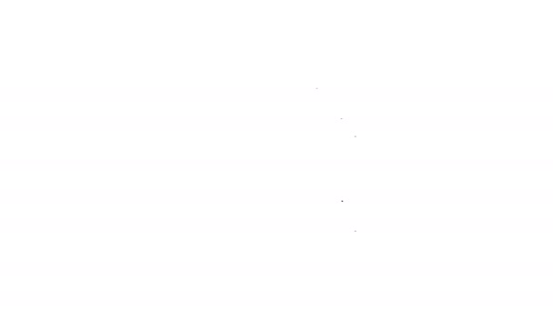 Черная линия крем или лосьон косметической трубки значок изолирован на белом фоне. Средства по уходу за телом для мужчин. Видеографическая анимация 4K — стоковое видео