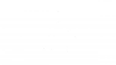 Siyah çizgi Fast Street yemek arabası ikonu beyaz arka planda izole edilmiş. Şehir büfesi. 4K Video hareketli grafik canlandırması