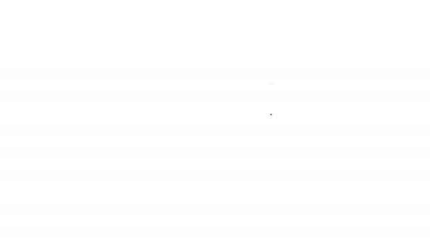 Μαύρη γραμμή Γυαλί με εικονίδιο νερού που απομονώνεται σε λευκό φόντο. Σόδα γυαλί. 4K Γραφική κίνηση κίνησης βίντεο — Αρχείο Βίντεο