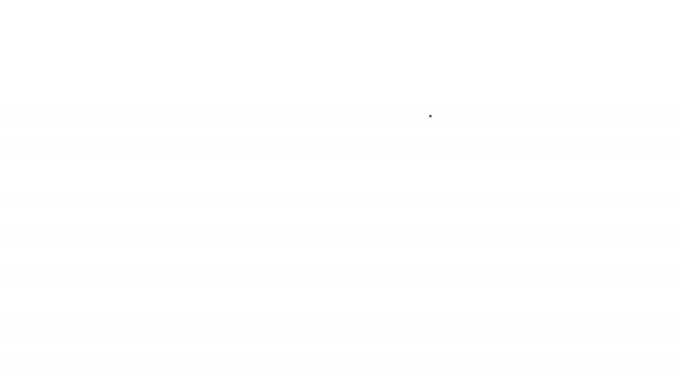 Schwarze Linie Badezimmerwaagen Symbol isoliert auf weißem Hintergrund. Gewichtsmessgeräte. Weight Scale Fitness Sportkonzept. 4K Video Motion Grafik Animation — Stockvideo