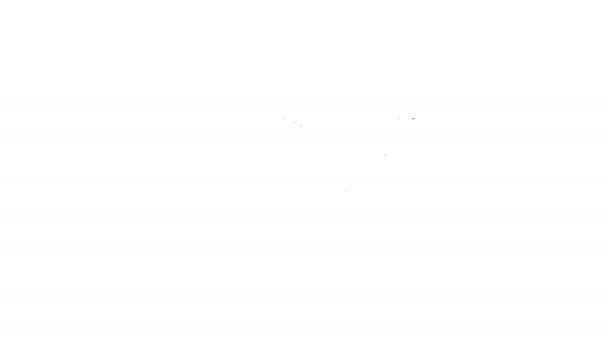 Linha preta Ícone de frutas cítricas isolado no fundo branco. Laranja num corte. Estilo de vida saudável. Animação gráfica em movimento de vídeo 4K — Vídeo de Stock