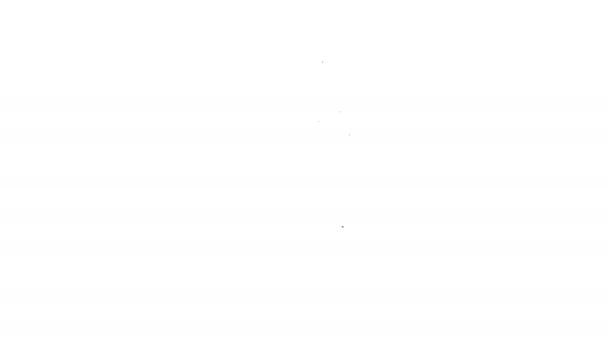 Черная линия Спа соль значок изолирован на белом фоне. Видеографическая анимация 4K — стоковое видео