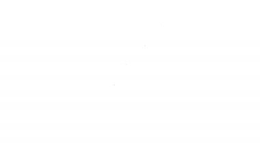 Siyah çizgi Köfteler beyaz arka planda izole edilmiş tahta çubuk ikonu üzerinde. Etli şiş. 4K Video hareketli grafik canlandırması