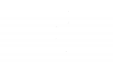 Siyah çizgi kahve fincanı beyaz arka planda izole edilmiş bir ikon haline gelecek. 4K Video hareketli grafik canlandırması