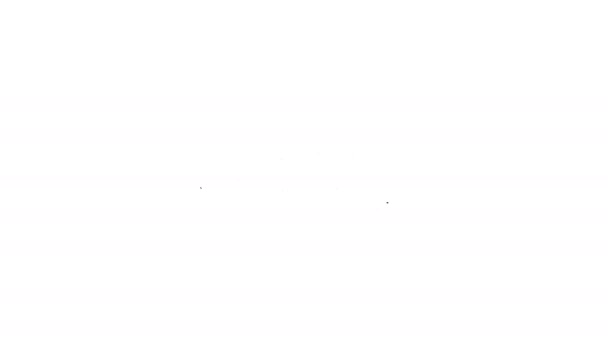 白い背景にトルティーヤのアイコンが隔離されたブラックラインタコ。伝統的なメキシコのファーストフードメニュー。4Kビデオモーショングラフィックアニメーション — ストック動画