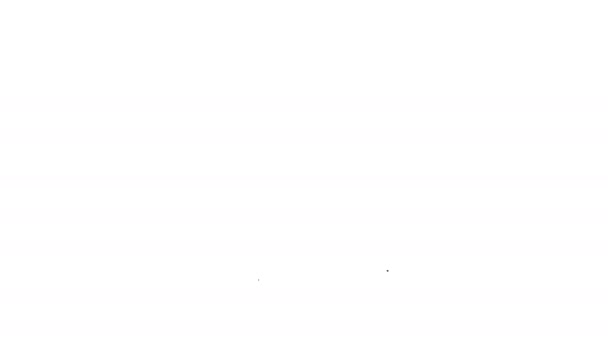 Siyah çizgi Onigiri simgesi beyaz arkaplanda izole edildi. Japon yemeği. 4K Video hareketli grafik canlandırması — Stok video
