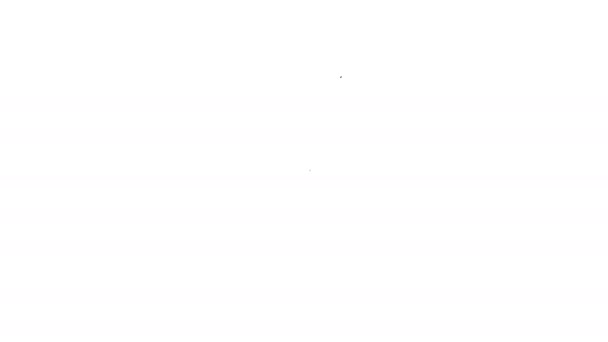 Linha preta ícone pirulito isolado no fundo branco. Comida, símbolo delicioso. Animação gráfica em movimento de vídeo 4K — Vídeo de Stock