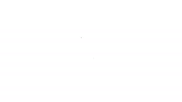 Μαύρη γραμμή εικονίδιο παγωτού απομονωμένο σε λευκό φόντο. Γλυκό σύμβολο. 4K Γραφική κίνηση κίνησης βίντεο — Αρχείο Βίντεο