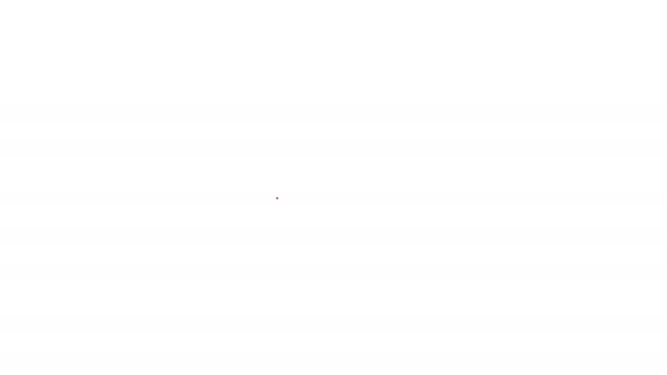 Czarna linia Khinkali na ikonie cięcia deski izolowane na białym tle. Tradycyjne gruzińskie pierogi. 4K Animacja graficzna ruchu wideo — Wideo stockowe