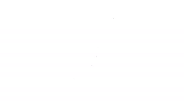 Línea negra Bolsa o paquete de papas fritas icono aislado sobre fondo blanco. Animación gráfica de vídeo 4K — Vídeo de stock