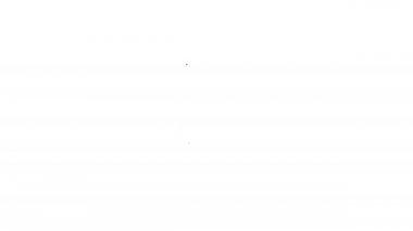 Siyah hat online sipariş ve fast food dağıtım ikonu beyaz arka planda izole edildi. 4K Video hareketli grafik canlandırması