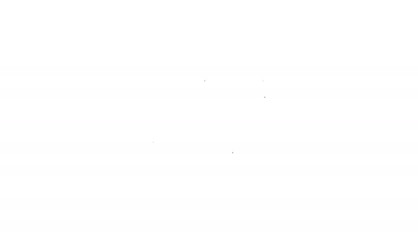 Ligne noire Commande en ligne et icône de livraison de restauration rapide isolé sur fond blanc. Animation graphique de mouvement vidéo 4K