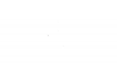 Siyah çizgi Beyaz arkaplanda izole edilmiş alışveriş sepeti simgesine ekle. İnternetten satın alma konsepti. Teslimat servisi. Süpermarket sepeti sembolü. 4K Video hareketli grafik canlandırması