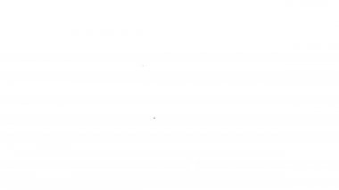 Siyah çizgi karton kutu simgesi beyaz arkaplanda izole edildi. Kutu, paket, paket işareti. Teslimat ve ambalaj. 4K Video hareketli grafik canlandırması