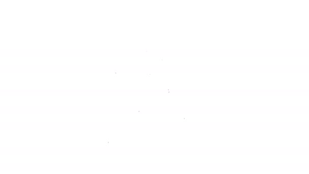 Línea negra Icono de pedido en línea y entrega de fideos aislado sobre fondo blanco. Animación gráfica de vídeo 4K — Vídeos de Stock
