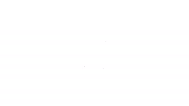 Schwarze Linie Warenkorb auf dem Bildschirm Laptop-Symbol isoliert auf weißem Hintergrund. Konzept E-Commerce, E-Business, Online Business Marketing. 4K Video Motion Grafik Animation — Stockvideo