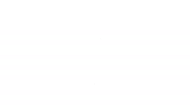 Línea negra Frágil símbolo de cristal roto para cajas de entrega icono aislado sobre fondo blanco. Animación gráfica de vídeo 4K — Vídeo de stock