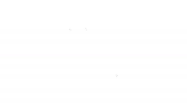 Línea negra Icono de caja de madera aislado sobre fondo blanco. Animación gráfica de vídeo 4K — Vídeo de stock