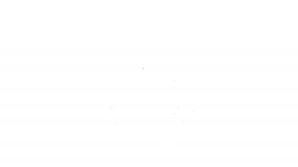Černá čára Dodávka nákladní vůz ikona izolované na bílém pozadí. Grafická animace pohybu videa 4K — Stock video