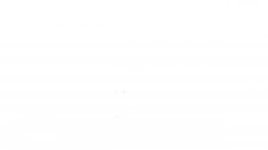 Siyah çizgili el arabası ve beyaz arka planda izole edilmiş kutular. Dolly sembolü. 4K Video hareketli grafik canlandırması