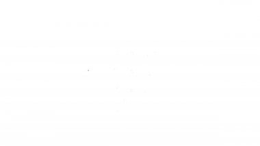 Beyaz zemin üzerinde izole siyah çizgi dünya kargo ve karton kutu ikonu. 4K Video hareketli grafik canlandırması