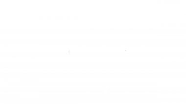 Siyah çizgi yatak simgesi beyaz arkaplanda izole edildi. 4K Video hareketli grafik canlandırması