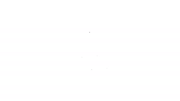 Icono de línea negra Almacén aislado sobre fondo blanco. Animación gráfica de vídeo 4K — Vídeo de stock