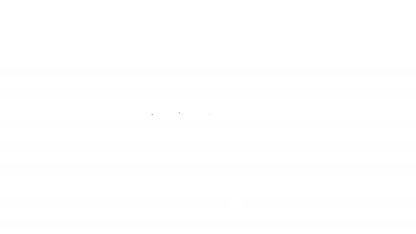 Εικόνα αποθήκης μαύρης γραμμής που απομονώνεται σε λευκό φόντο. 4K Γραφική κίνηση κίνησης βίντεο — Αρχείο Βίντεο