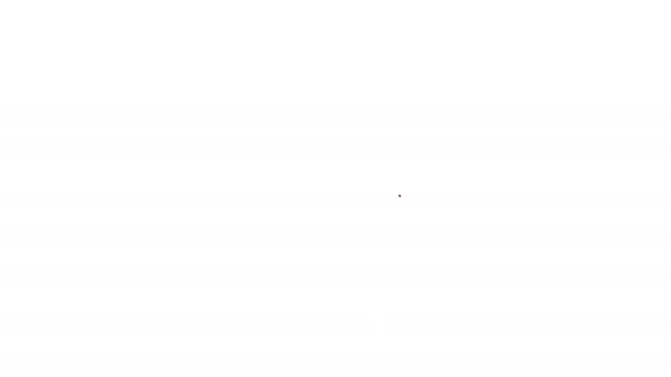 Linea nera Icona del peso isolato su sfondo bianco. Chilogrammo di blocco pesi per sollevamento pesi e bilancia. Simbolo di massa. Animazione grafica 4K Video motion — Video Stock