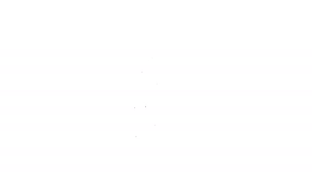 Schwarze Linie Hand LKW und Boxen Symbol isoliert auf weißem Hintergrund. Dolly-Symbol. 4K Video Motion Grafik Animation — Stockvideo