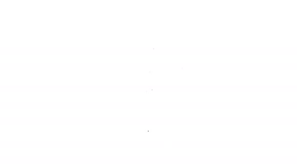 Icono de cronómetro de línea negra aislado sobre fondo blanco. Signo del temporizador. Signo de cronómetro. Animación gráfica de vídeo 4K — Vídeo de stock