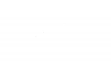 Beyaz arka planda izole edilmiş kurdele ikonu olan siyah çizgi adamı şapkası. 4K Video hareketli grafik canlandırması