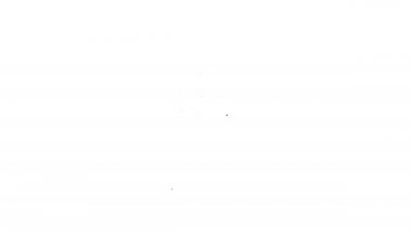 Beyaz arkaplanda izole edilmiş biyometrik veri simgesine sahip siyah çizgi pasaportu. Kimlik belgesi. 4K Video hareketli grafik canlandırması