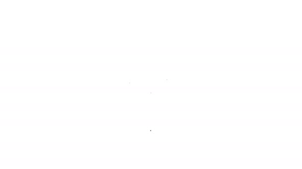 Ligne noire Emplacement avec icône SOS isolée sur fond blanc. Marqueur SOS. Panneau de pointeur de carte. Animation graphique de mouvement vidéo 4K — Video